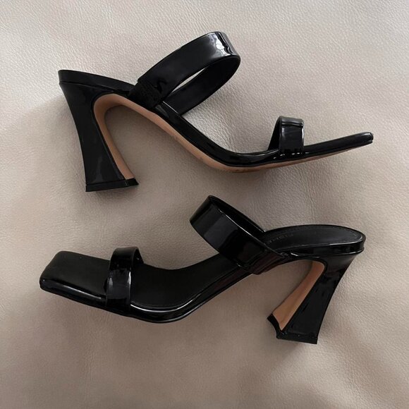 Marc Fisher Black Chunky Heel Sandals - Picture 1 of 3